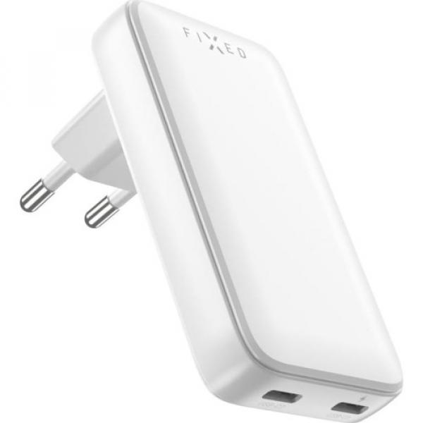 Ładowarka sieciowa Fixed Slim Gan Charger 45W PD 3.0 2x USB-C, biała
