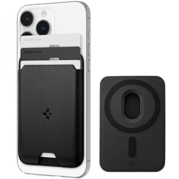 Portfel magnetyczny na karty Spigen Valentinus Wallet do MagSafe, czarny
