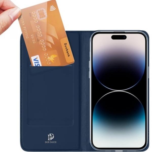 Etui z klapką Dux Ducis Skin Pro do iPhone 15 Pro, granatowe