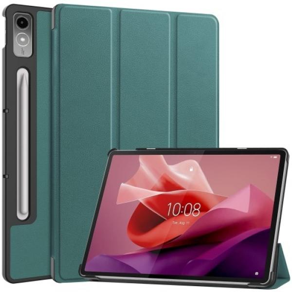 Etui Bizon Case Tab Croc do Lenovo Tab P12 12.7 TB 370, ciemnozielone