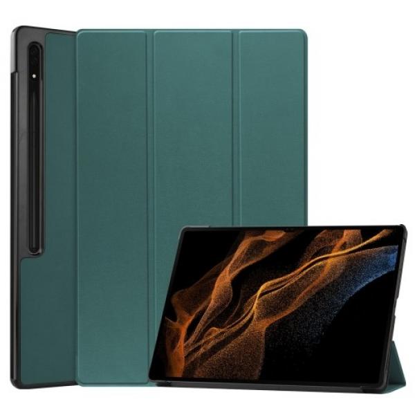 Etui Bizon Case Tab Croc do Galaxy Tab S9 Ultra, ciemnozielone