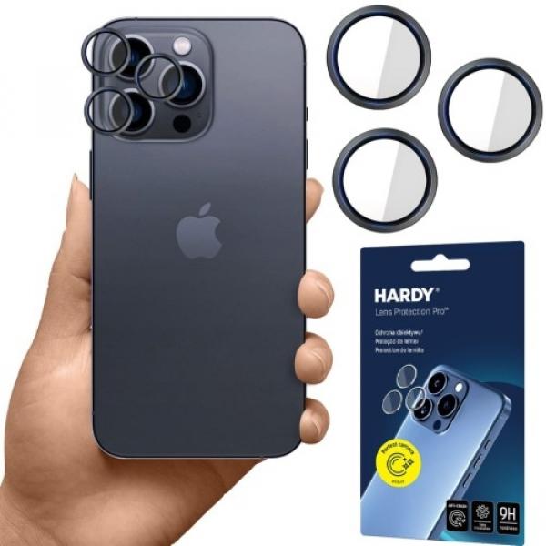 Osłona na aparat 3mk HARDY Lens Protection Pro 1 zestaw dla iPhone 15 Pro Max, czarna