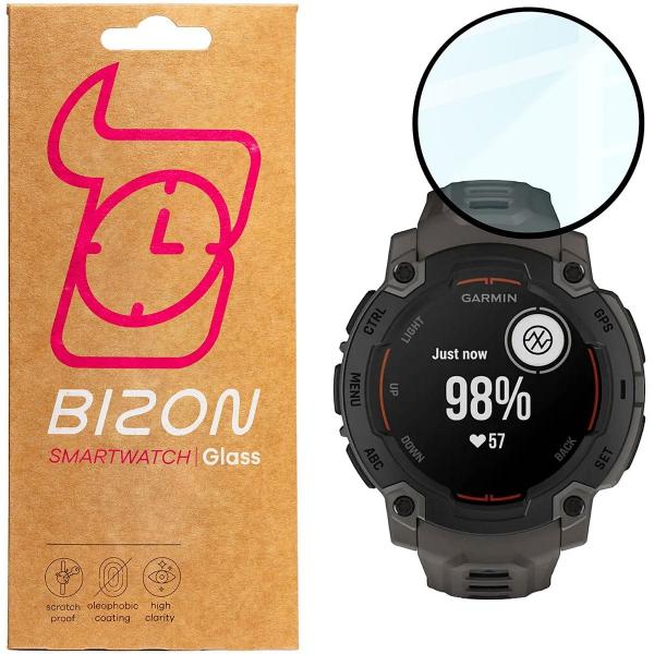 Szkło hybrydowe Bizon Glass Watch Edge Hybrid dla Garmin Instinct E 45 mm, czarne