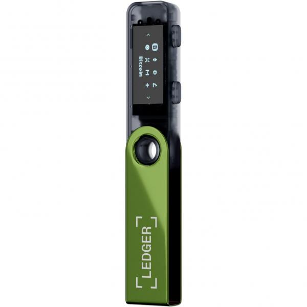 Portfel kryptowalut i NFT Ledger Nano S Plus, zielono-przydymiony