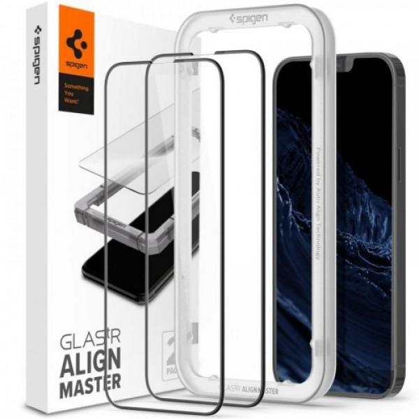 Szkło do etui Spigen Glas.tR Slim FC AM 2-Pack iPhone 14 Plus / 13 Pro Max, czarne