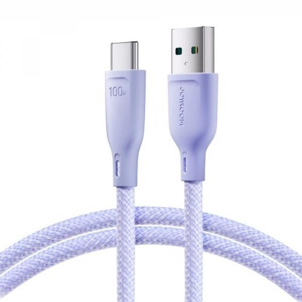 Kabel do ładowania / transmisji danych Joyroom Multi-Color USB-A do USB-C, 100W, 1m, fioletowy