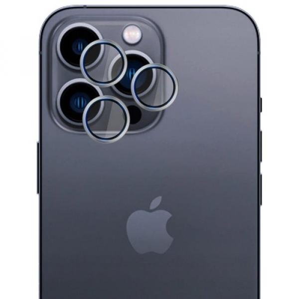 Osłony na aparat 3mk HARDY Lens Protection Pro 1 zestaw dla iPhone 16 Pro / 16 Pro Max, tytanowo-srebrne