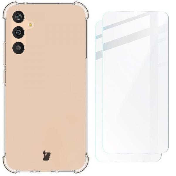 Etui + 2x szkło Bizon Case Clear Pack do Galaxy A34 5G, przezroczyste