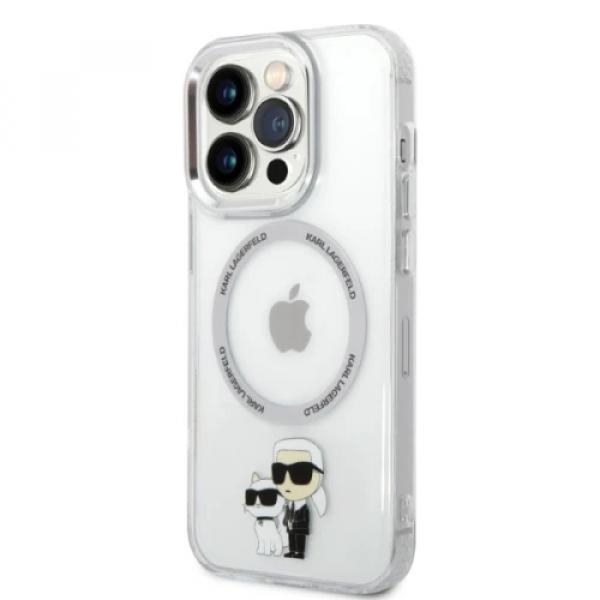 Etui Karl Lagerfeld Hard Case Transparent Iconic Karl & Choupette MagSafe do iPhone 14 Pro Max, przezroczyste