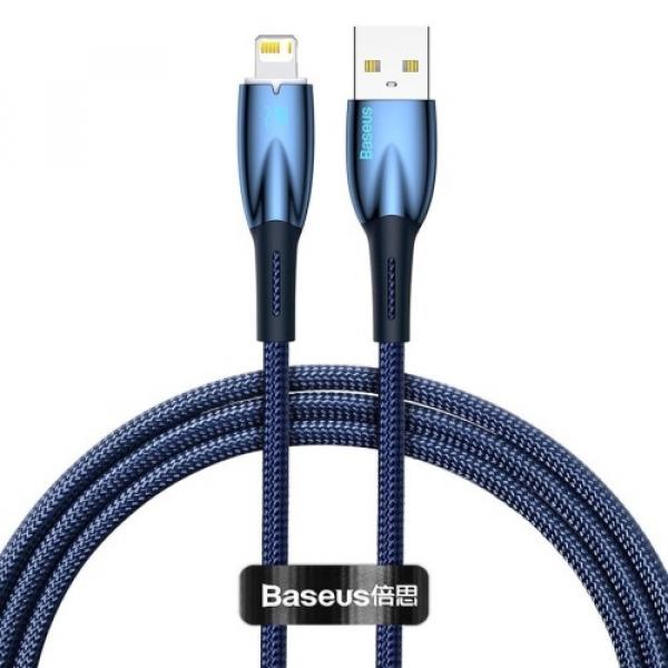 Kabel Baseus Glimmer Series USB-A do Lightning, 2.4A, 480Mb/s, 1m, niebieski