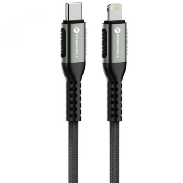 Kabel Forcell F-Energy C259 USB-C do Lightning, 3A, 27W, 1,2 m, czarny