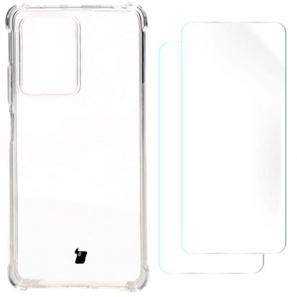 Etui + 2x folia Bizon Case Clear Pack do Xiaomi POCO X5 Pro / Redmi Note 12 Pro 5G, przezroczyste