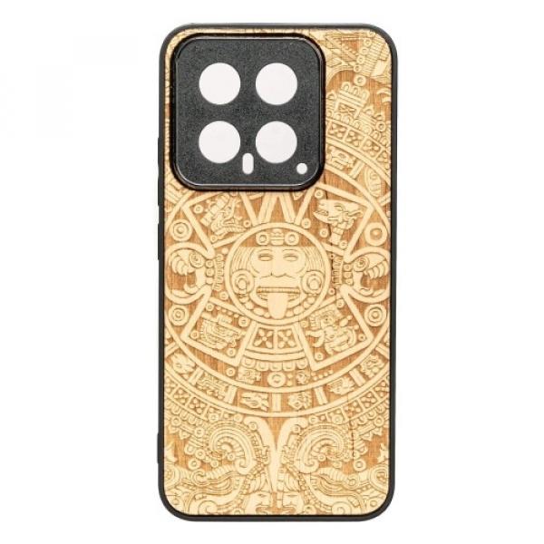 Drewniane etui Bewood do Xiaomi 14 Pro KALENDARZ AZTECKI ANIEGRE