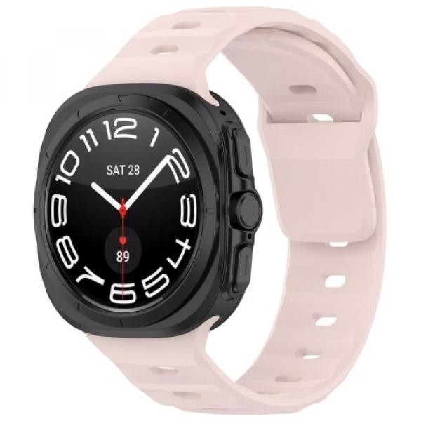 Silikonowy pasek Bizon Strap Watch Silicone do Galaxy Watch Ultra 47 mm, różowy