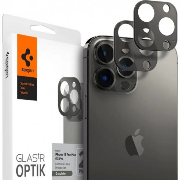 Szkło na aparat Spigen Glas.tr Optik 2-Pack iPhone 13 Pro / 13 Pro Max, szare