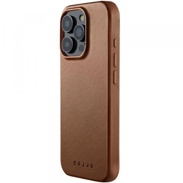Etui Mujjo Full Leather Case do MagSafe do iPhone 16 Pro, beżowe