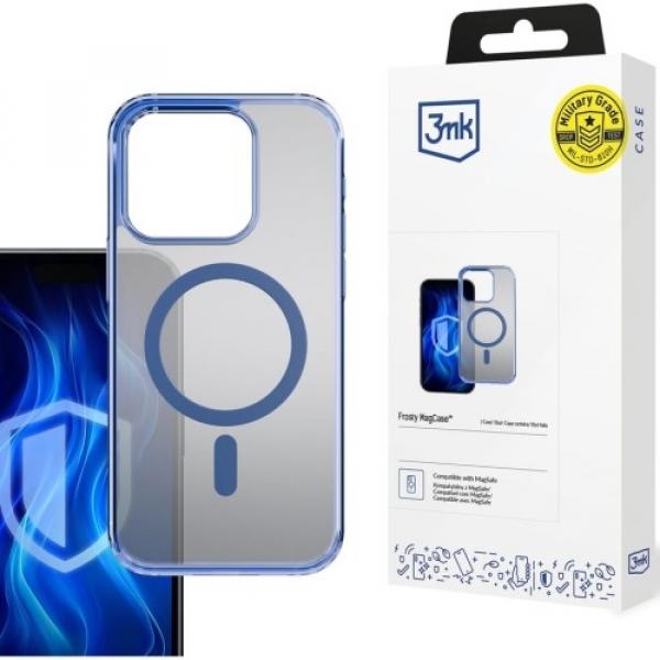 Etui 3mk Frosty MagCase do iPhone 16 Pro, półprzezroczyste z niebieskim