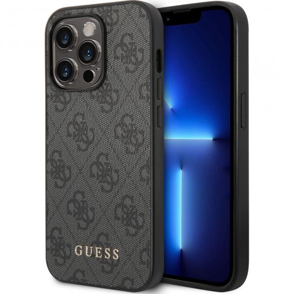 OUTLET: Etui Guess 4G Metal Gold Logo do iPhone 14 Pro Max, szare