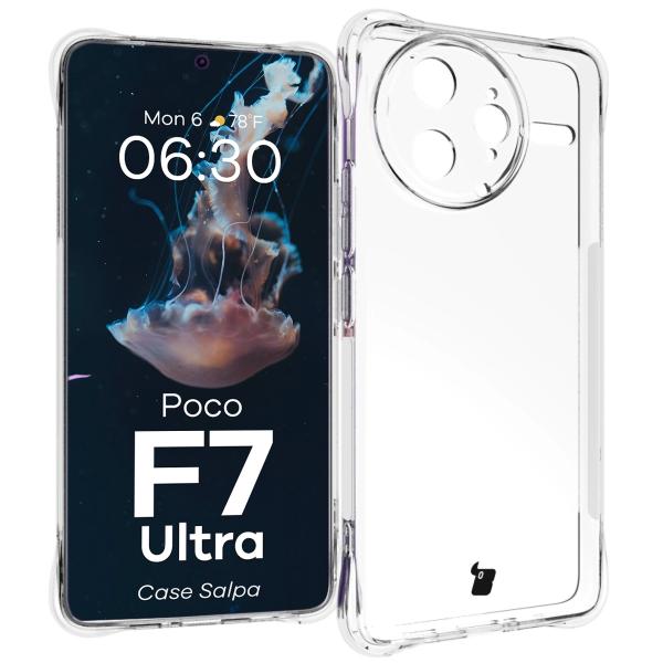 Elastyczne etui Bizon Case Salpa do Xiaomi Poco F7 Ultra, przezroczyste