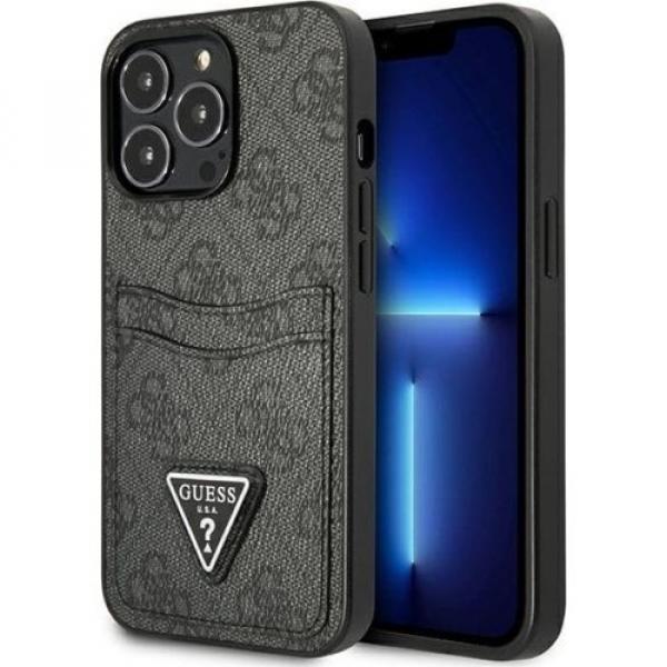 Etui Guess Double Card Triangle Logo do iPhone 13 Pro, czarne