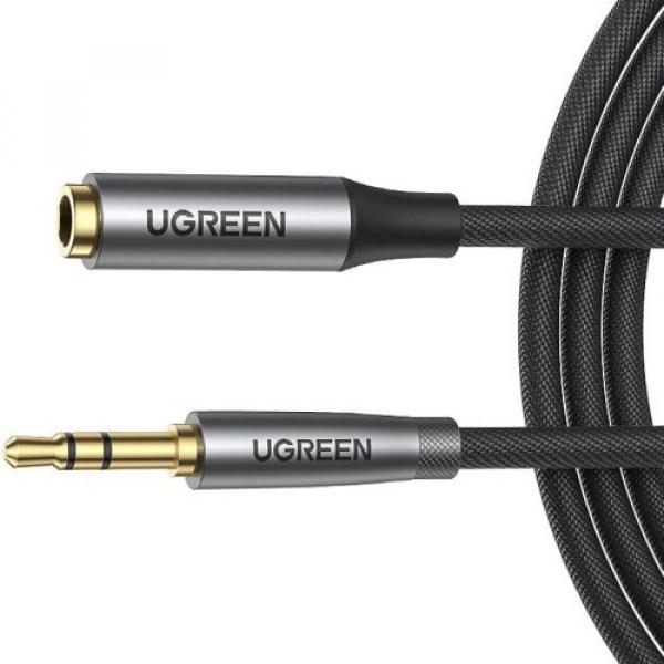 Kabel / adapter / przedłużacz AV190 Ugreen AUX 3,5 mm mini jack, 3m, czarny