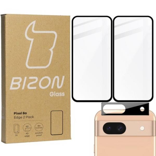 2x Szkło + szybka na aparat BIZON Edge 2 Pack do Google Pixel 8a