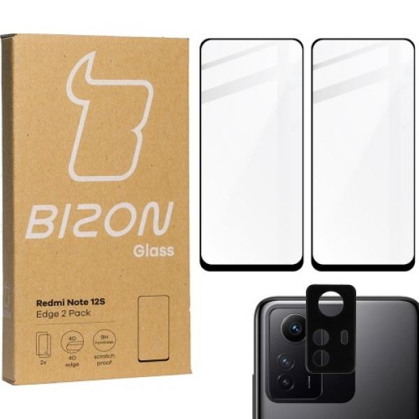 2x Szkło + szybka na aparat BIZON Edge 2 Pack do Redmi Note 12S