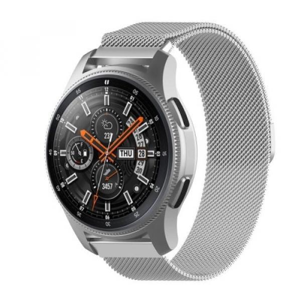 Pasek ze stali nierdzewnej do smartwatcha, Bizon Strap Watch Chain, QuickRelease 18 mm, srebrny
