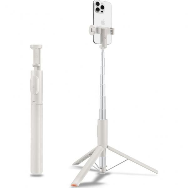 Uchwyt, kijek, statyw Spigen S541W Bluetooth Selfie Stick Tripod, beżowy