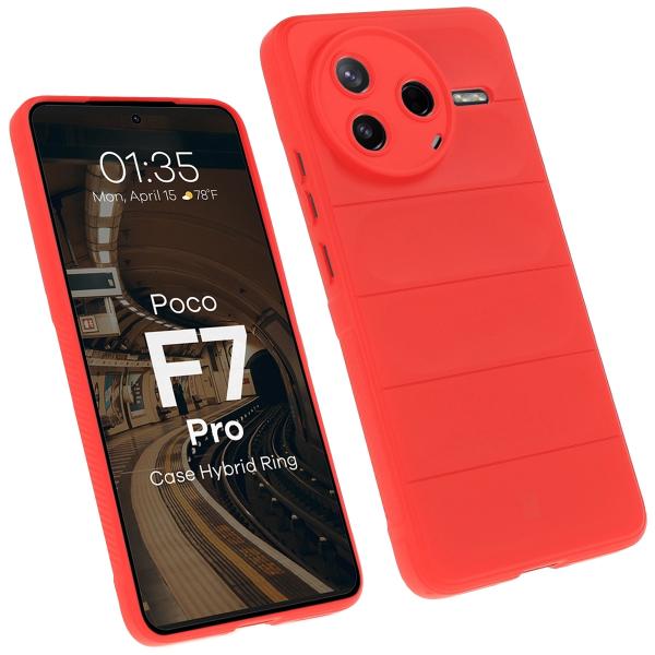 Pancerne etui Bizon Case Tur do Xiaomi Poco F7 Pro, czerwone