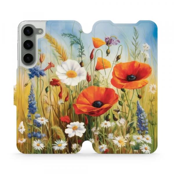 Etui z klapką do Galaxy S23 Plus, Mobiwear Book, łąkowe kwiaty