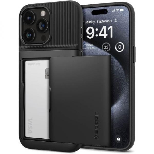 Etui Spigen Slim Armor CS do iPhone 15 Pro, czarne