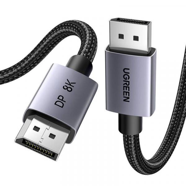 Kabel DisplayPort 1.4 Ugreen DP120, 8K/60Hz oplot 2m, czarno-szary