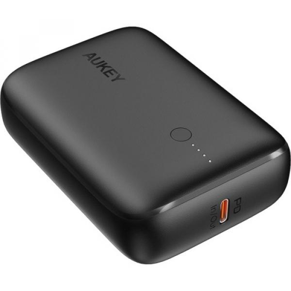 Powerbank AUKEY Basix Mini 20W, PD 20W, 10000 mAh, 2x USB-C 1x USB-A, czarny