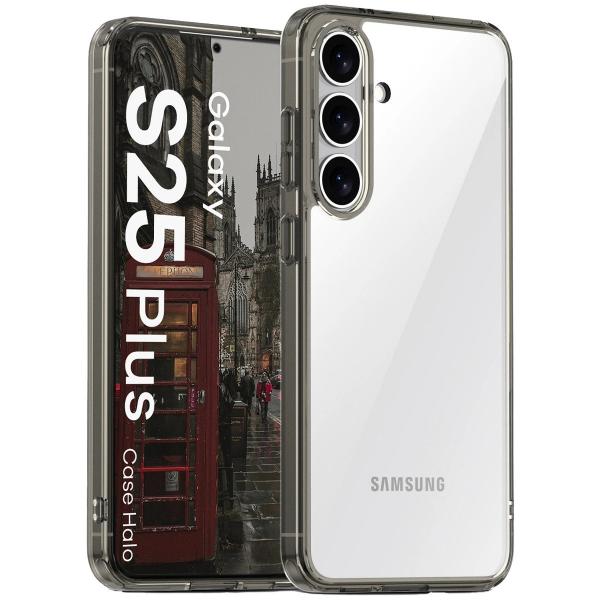 Etui Bizon Case Halo do Galaxy S25 Plus, przydymione-czarne