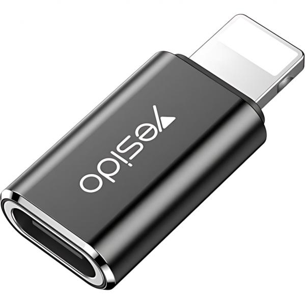 Adapter / przejściówka Yesido OTG GS03 USB-C do Lightning, czarny