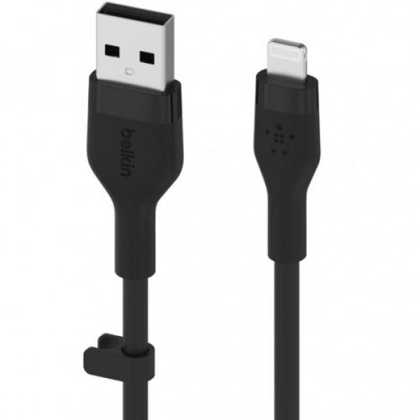 Kabel Belkin Boost Charge Flex Silicone MFi USB-A do Lightning 1m, czarny