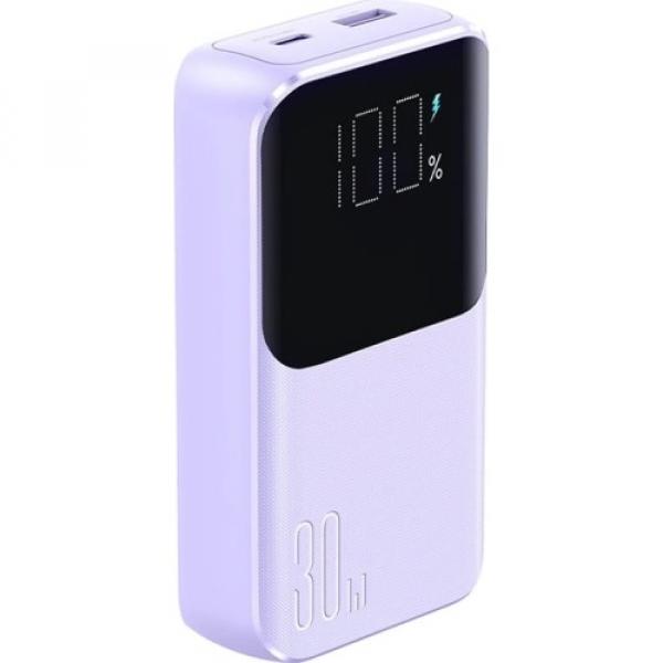 Powerbank Joyroom JR-PBC07 20000mAh, 30W, 1x USB-A / 1x USB-C + kabel USB-C i Lightning, fioletowy