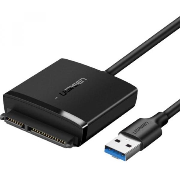 Adapter Ugreen USB-A 3.0 do dysku SATA 2,5 / 3,5'', SSD, HDD, czarny