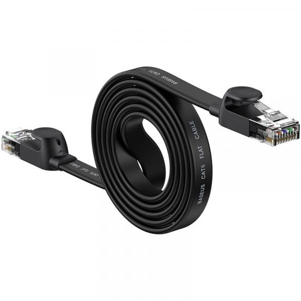 OUTLET: Kabel sieciowy Baseus Speed Six RJ45, 1000Mbps, 1,5m, czarny