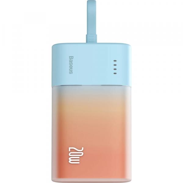 Powerbank Baseus Popsicle iP Edition 5200mAh PD 20W + kabel USB-C / USB-C, pomarańczowo-niebieski