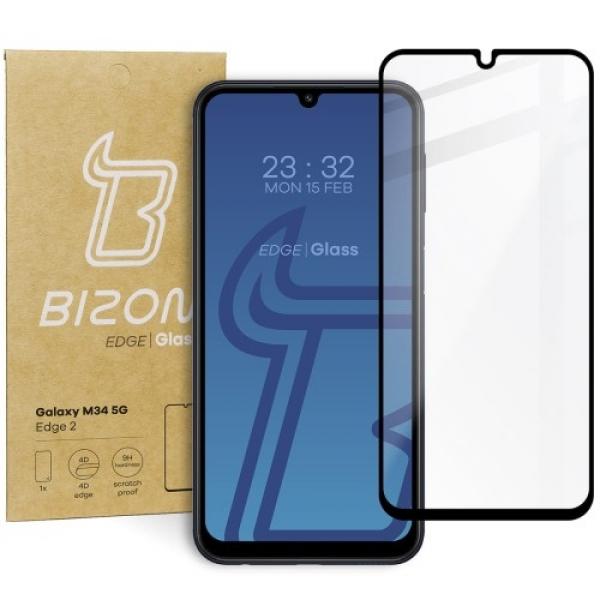 Szkło hartowane Bizon Glass Edge 2 do Galaxy M34 5G, czarne