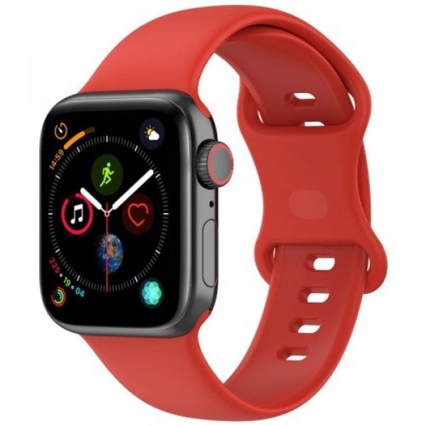 Pasek Bizon Strap Watch Silicone do Apple Watch 38/40/41/42 mm, czerwony