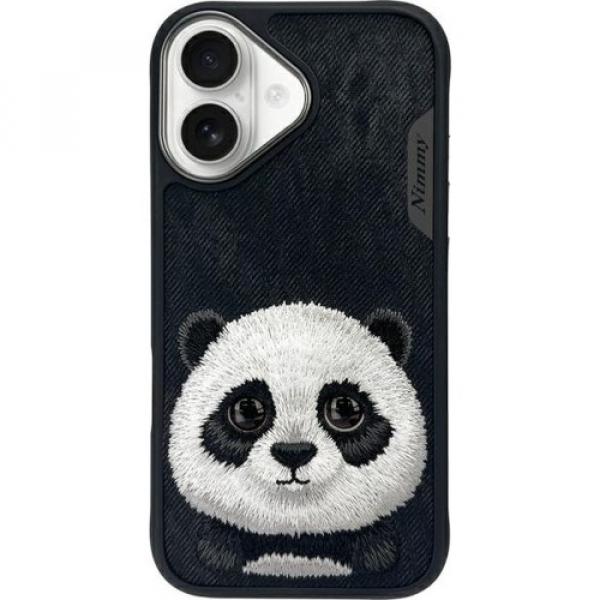 Etui Nimmy Big Eyed Pet 2.0 Panda do iPhone 16, czarne z pandą