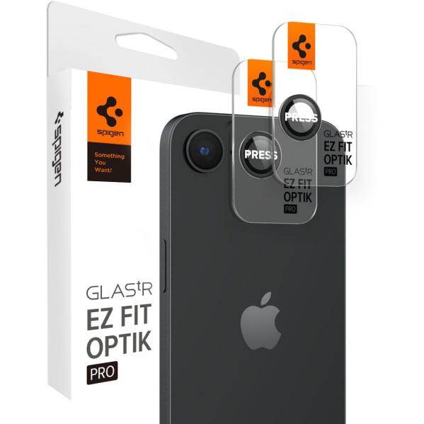 Szkło na aparat Spigen Glas.tR Ez Fit Optik Pro 2-Pack do iPhone 16e, czarne