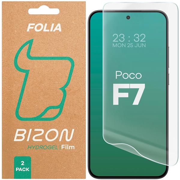 Folia hydrożelowa na ekran Bizon Glass Hydrogel Front do Xiaomi POCO F7, 2 sztuki