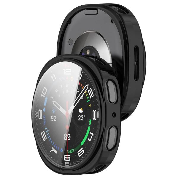 Etui z osłoną ekranu Bizon Case Watch Felipe do Galaxy Watch 8 44 mm, czarne