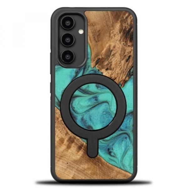 Drewniane etui Bewood Unique - Turquoise do MagSafe do Galaxy A54 5G