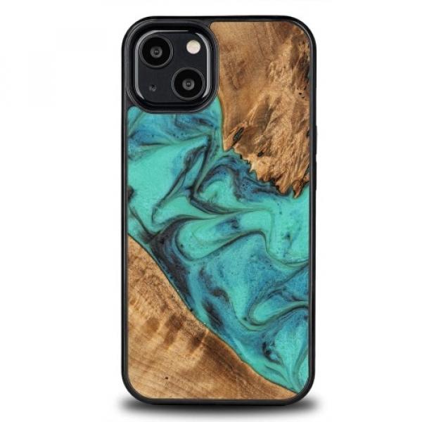 Drewniane etui do iPhone 13, Bewood Unique Turquoise do MagSafe