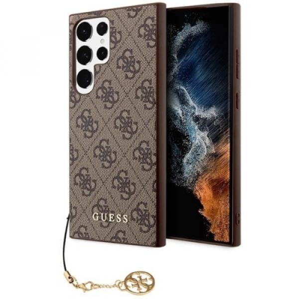 Etui Guess 4G Charms Collection do Galaxy S23 Ultra, brązowe